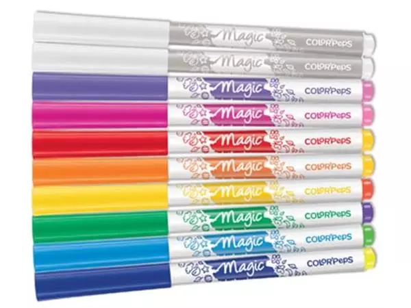 Een Maped viltstift Color'Peps Magic, etui van 10 stuks in geassorteerde kleuren en 2 magic stiften koop je bij ShopXPress