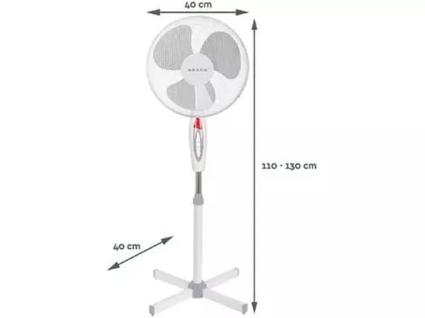 Een Statiefventilator F300, diameter 40 cm, wit koop je bij ShopXPress