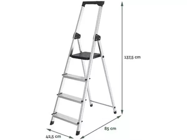 Sie können einen Brasq trapladder SL400, aluminium, zilver, 4 treden bei Supplierz BV kaufen