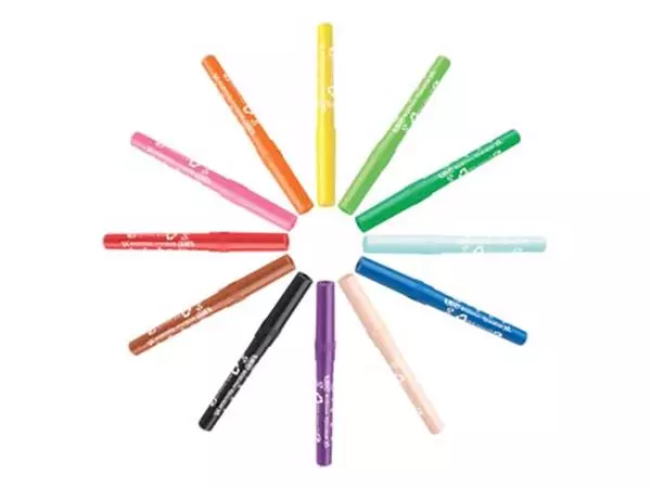 Een Bic Kids Viltstift Visacolor XL Ecolutions 12 stiften in een kartonnen etui koop je bij Supplierz BV