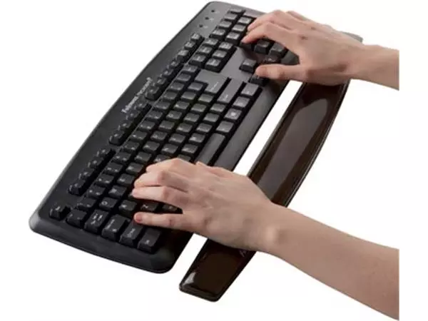 Een Fellowes Crystals Gel toetsenbord polssteun, zwart koop je bij ShopXPress