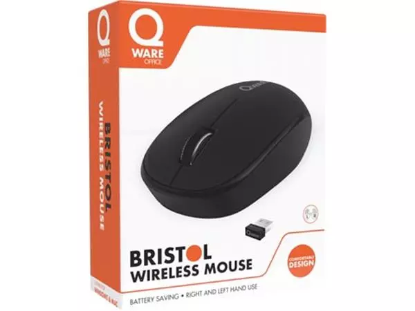 Een Qware draadloze muis Bristol, zwart koop je bij ShopXPress