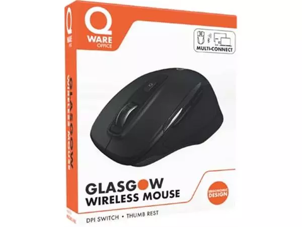 Een Qware draadloze muis Glasgow, zwart koop je bij ShopXPress