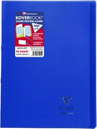 Een Clairefontaine schrift Koverbook voor ft A4, 96 bladzijden, kaft in PP, seyès, geassorteerde kleuren koop je bij ShopXPress