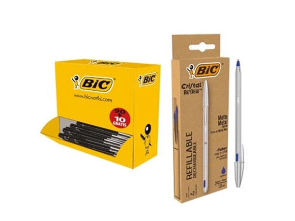 Een ACTIE BIC: 1 x M10 Clic voordeelpak zwart (ref. 896042) + GRATIS 1 x balpen Cristal Re-new (ref. 997202) koop je bij ShopXPress