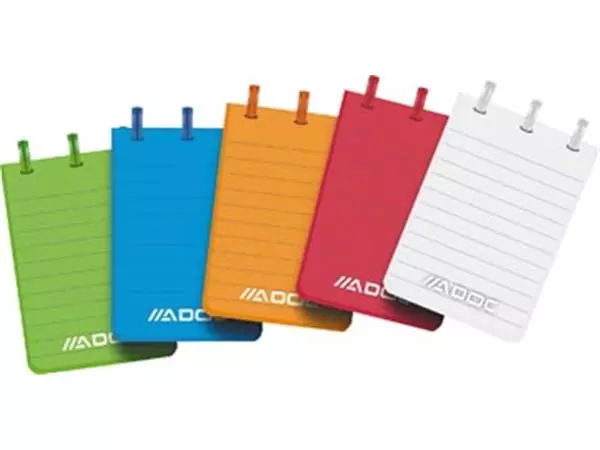 Een Adoc notitieboekje Colorlines, ft A7, gelijnd, geassorteerde kleuren koop je bij ShopXPress