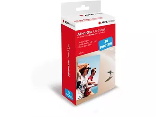 Een AgfaPhoto vulling voor fotoprinter Realipix Mini P, cartridge en 30 vel fotopapier koop je bij ShopXPress