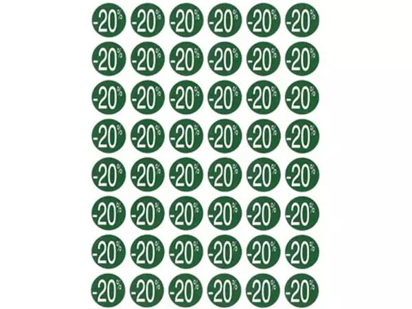 Een Agipa Kortinglabel -20%, groen, pak van 192 stuks, verwijderbaar koop je bij ShopXPress
