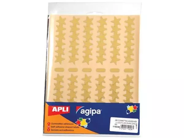 Een Agipa metallic stickers, blister met 288 stuks, goud en zilver, ster 20 mm koop je bij ShopXPress