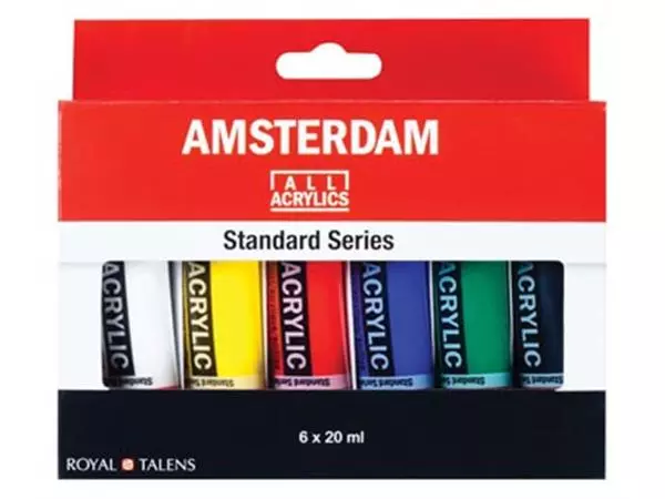 Een Amsterdam acrylverf tube van 20 ml, etui van 6 tubes koop je bij ShopXPress