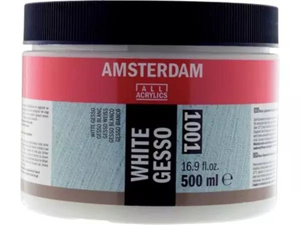 Een Amsterdam witte gesso, fles van 500 ml koop je bij ShopXPress