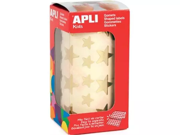 Een Apli Kids stickers op rol, ster, 2360 stuks, metallic goud koop je bij ShopXPress