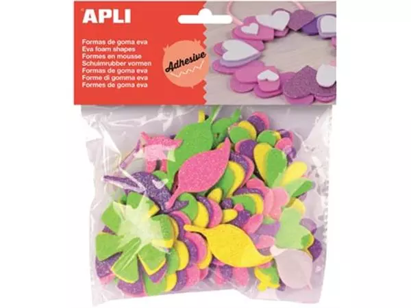 Een Apli Kids zelfklevende glitter bloemen, blister met 48 stuks koop je bij ShopXPress