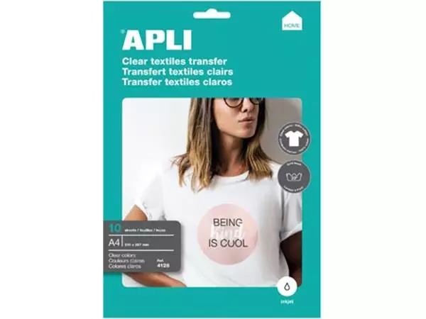 Een Apli T-shirt Transfer Paper voor licht of wit textiel, pak met 10 vellen koop je bij ShopXPress