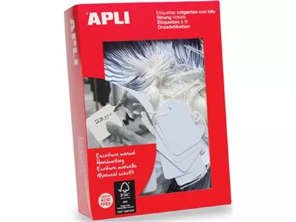 Een Apli draadetiketten ft 36 x 53 mm (b x h) (392), doos van 500 stuks koop je bij ShopXPress