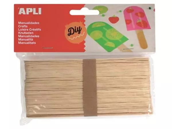 Een Apli jumbo houten sticks, blister met 40 stuks koop je bij ShopXPress