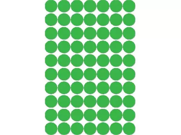 Een Apli ronde etiketten in etui diameter 19 mm, groen, 560 stuks, 70 per blad koop je bij ShopXPress
