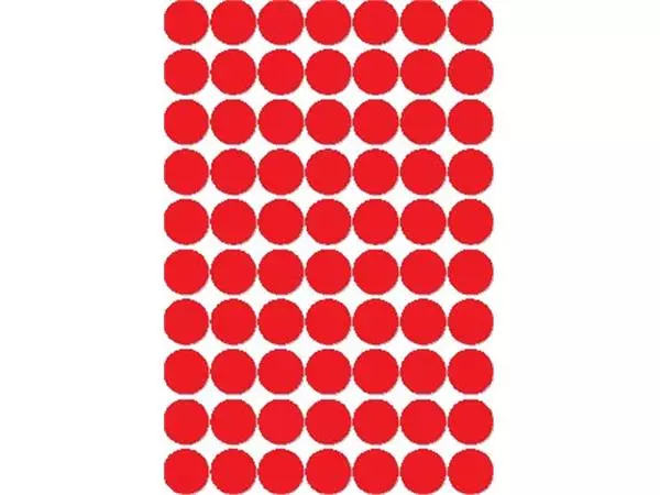 Een Apli ronde etiketten in etui diameter 19 mm, rood, 560 stuks, 70 per blad koop je bij ShopXPress