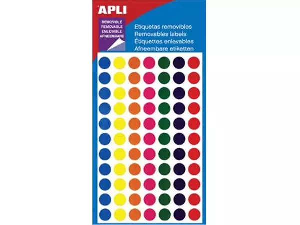 Een Apli verwijderbare etiketten cirkel 8 mm (b x h), 308 stuks koop je bij ShopXPress