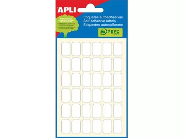 Een Apli witte etiketten ft 10 x 16 mm (b x h), 216 stuks, 36 per blad (2669) koop je bij ShopXPress