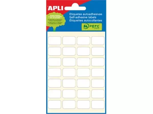 Een Apli witte etiketten ft 12 x 18 mm (b x h), 168 stuks, 28 per blad (2670) koop je bij ShopXPress