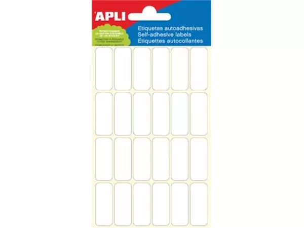 Een Apli witte etiketten ft 12 x 30 mm (b x h), 144 stuks, 24 per blad (2671) koop je bij ShopXPress