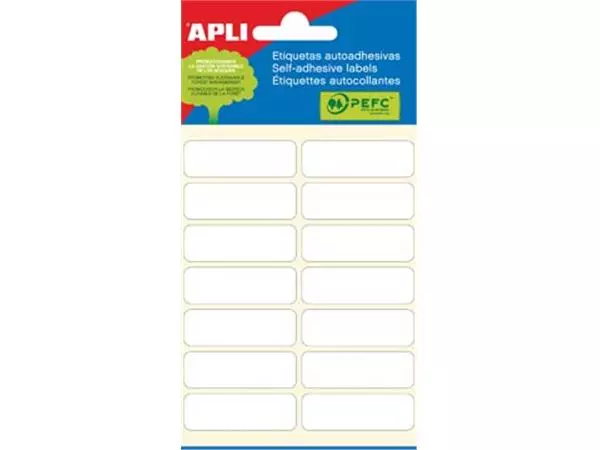 Een Apli witte etiketten ft 13 x 40 mm (b x h), 84 stuks, 14 per blad (2672) koop je bij ShopXPress