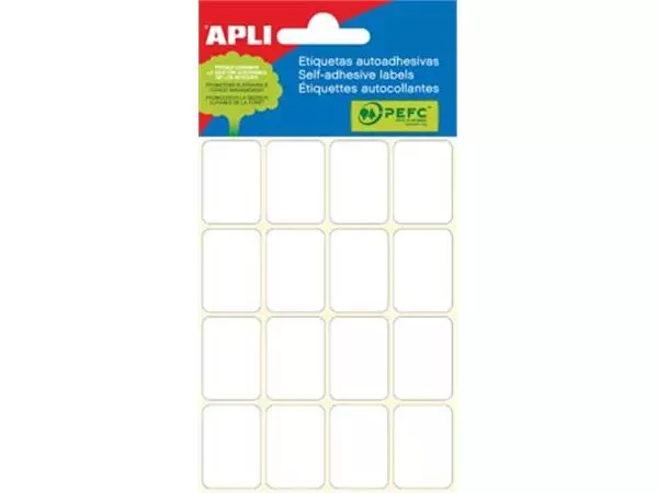 Een Apli witte etiketten ft 19 x 27 mm (b x h), 96 stuks, 16 per blad (2675) koop je bij ShopXPress