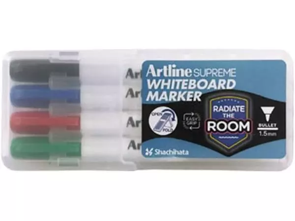 Een Artline Supreme whiteboardmarker, etui van 4 stuks, assorti koop je bij ShopXPress