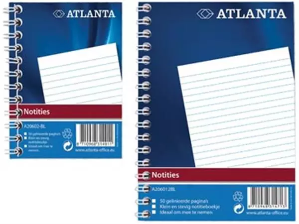 Een Atlanta by Jalema notitieboekje ft A7, gelijnd, blauw koop je bij ShopXPress