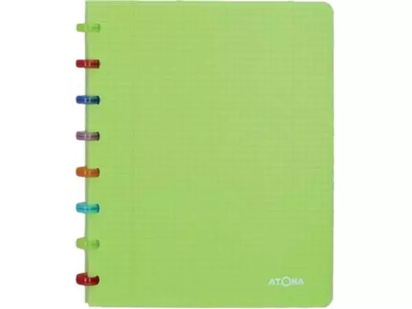 Een Atoma Tutti Frutti schrift, ft A5, 144 bladzijden, commercieel geruit, transparant groen koop je bij ShopXPress