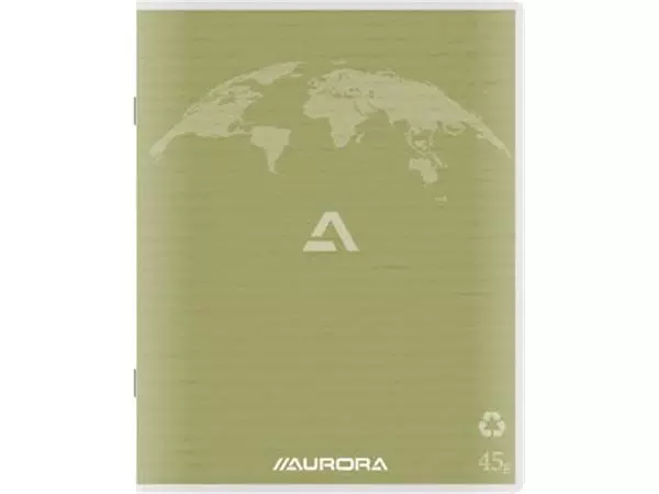 Een Aurora Writing 45 kladschrift uit gerecycleerd papier, 200 bladzijden, gelijnd, mosgroen koop je bij ShopXPress