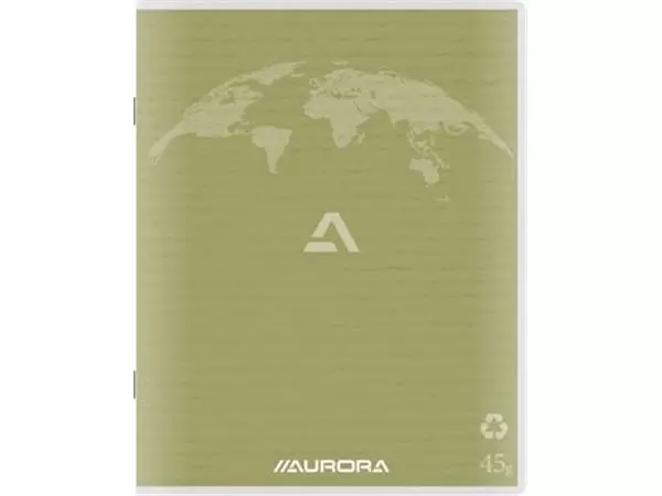Een Aurora Writing 45 kladschrift uit gerycleerd papier, 96 bladzijden, gelijnd, mosgroen koop je bij ShopXPress