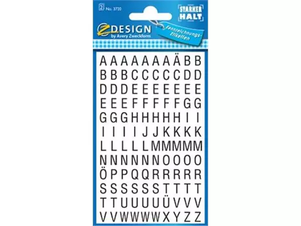 Een Avery Etiketten cijfers en letters A-Z, 120 stuks, zwart op wit koop je bij ShopXPress