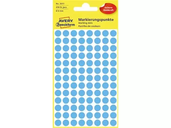 Een Avery Ronde etiketten diameter 8 mm, blauw, 416 stuks koop je bij ShopXPress