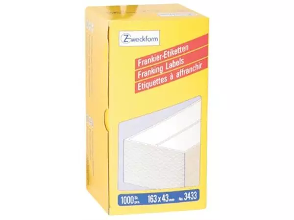 Een Avery Zweckform frankeeretiketten ft 163 x 43 mm, doos van 1000 stuks koop je bij ShopXPress