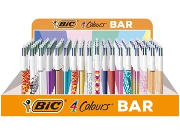 Een BIC Colours Bar 4-kleurenbalpen, medium, klassieke inktkleuren, display van 216 stuks, assorti koop je bij ShopXPress