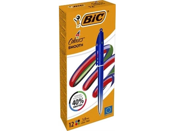 Een BIC Colours Smooth Gradiant 4-kleurenbalpen, medium, blauw koop je bij Supplierz BV