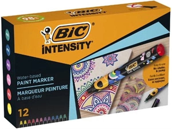 Een BIC Intensity paintmarker, geassorteerde kleuren, set van 12 stuks koop je bij Supplierz BV