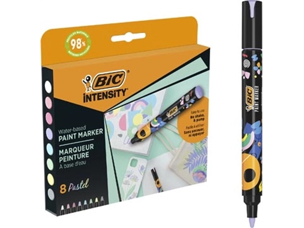 Een BIC Intensity paintmarker, pastel, set van 8 stuks koop je bij Supplierz BV