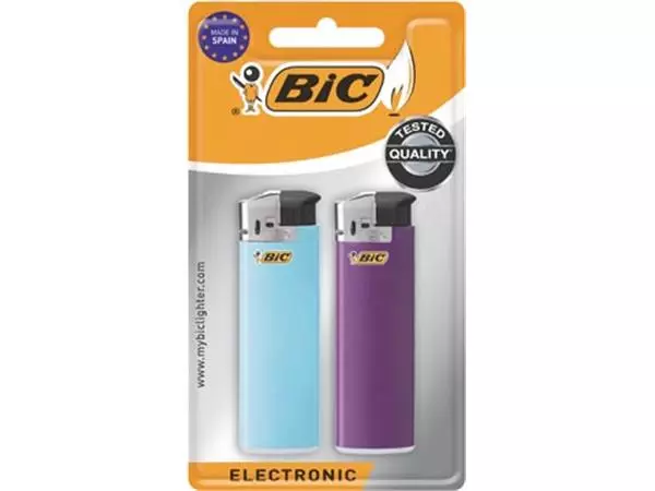 Een BIC Maxi elektronische aansteker, geassorteerde kleuren, blister van 2 stuks koop je bij ShopXPress