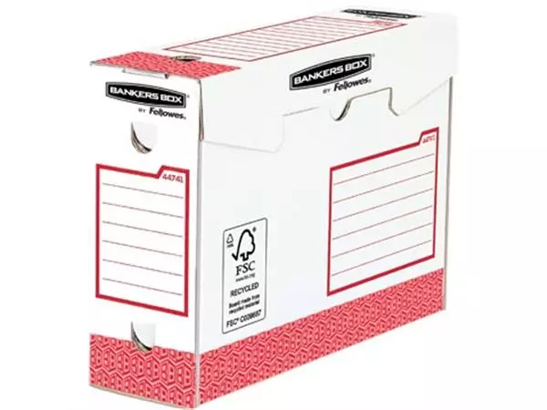 Een Bankers Box basic archiefdoos heavy duty, ft 9,5 x 24,5 x 33 cm, rood, pak van 20 stuks koop je bij ShopXPress