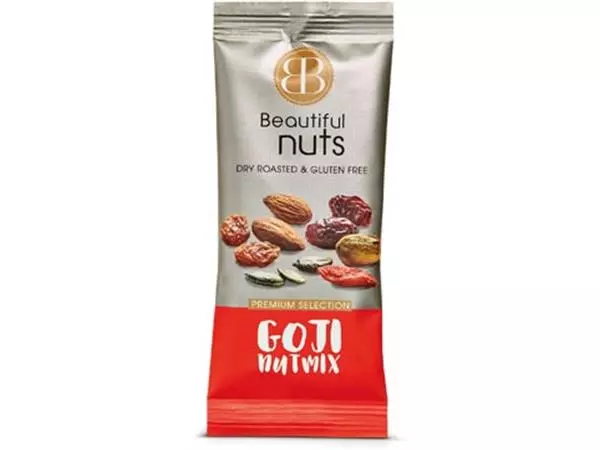 Een Beautiful Nuts noten, zakje van 50 g, Goji Mix koop je bij ShopXPress