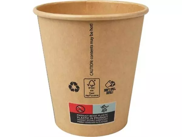 Een Beker uit karton (altijd koffie), 250 ml, diameter 90 mm, pak van 50 stuks koop je bij ShopXPress