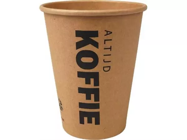 Een Beker uit karton (altijd koffie), 300 ml, diameter 90 mm, pak van 50 stuks koop je bij ShopXPress