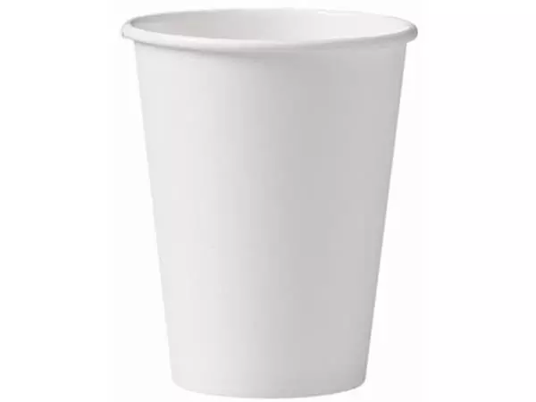 Een Beker uit karton, 250 ml, diameter 90 mm, wit, doos van 1000 stuks koop je bij ShopXPress