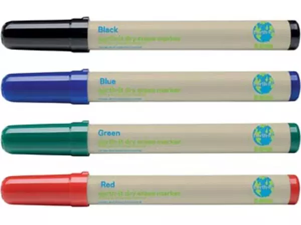 Een Bi-Office Earth-It whiteboardmarkers, set van 4 stuks in geassorteerde kleuren koop je bij ShopXPress