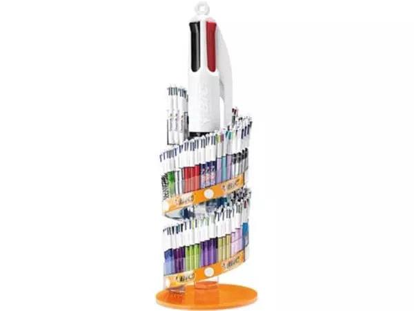Een Bic Colours Family 4-kleurenbalpen, medium, klassieke en pastel inktkleuren, display van 198 stuks, assor koop je bij ShopXPress