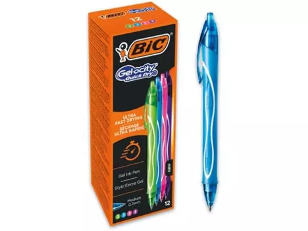 Een Bic Gel-ocity gelroller, sneldrogend met kliksysteem, medium 0,7mm, assorti koop je bij ShopXPress