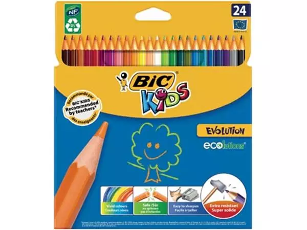 Een Bic Kids kleurpotlood Ecolutions Evolution, doos van 24 stuks koop je bij ShopXPress